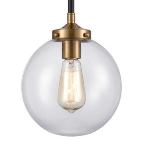 Boudreaux 8'' Wide 1-Light Mini Pendant - Matte Black with Antique Gold 5