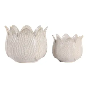 BRADYRIDGE SET OF 2 IVORY PLANTER 7 (IN) 1