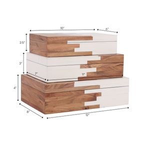 ZOEMOOR SET OF 3 IVORY BOXES 4 (IN) 10