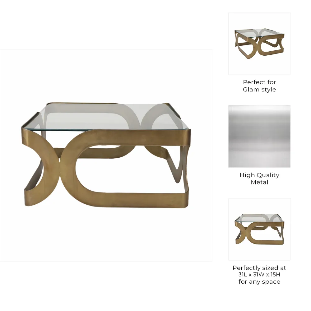 EMMETVIEW GOLD COFFEE TABLE 15 (IN)