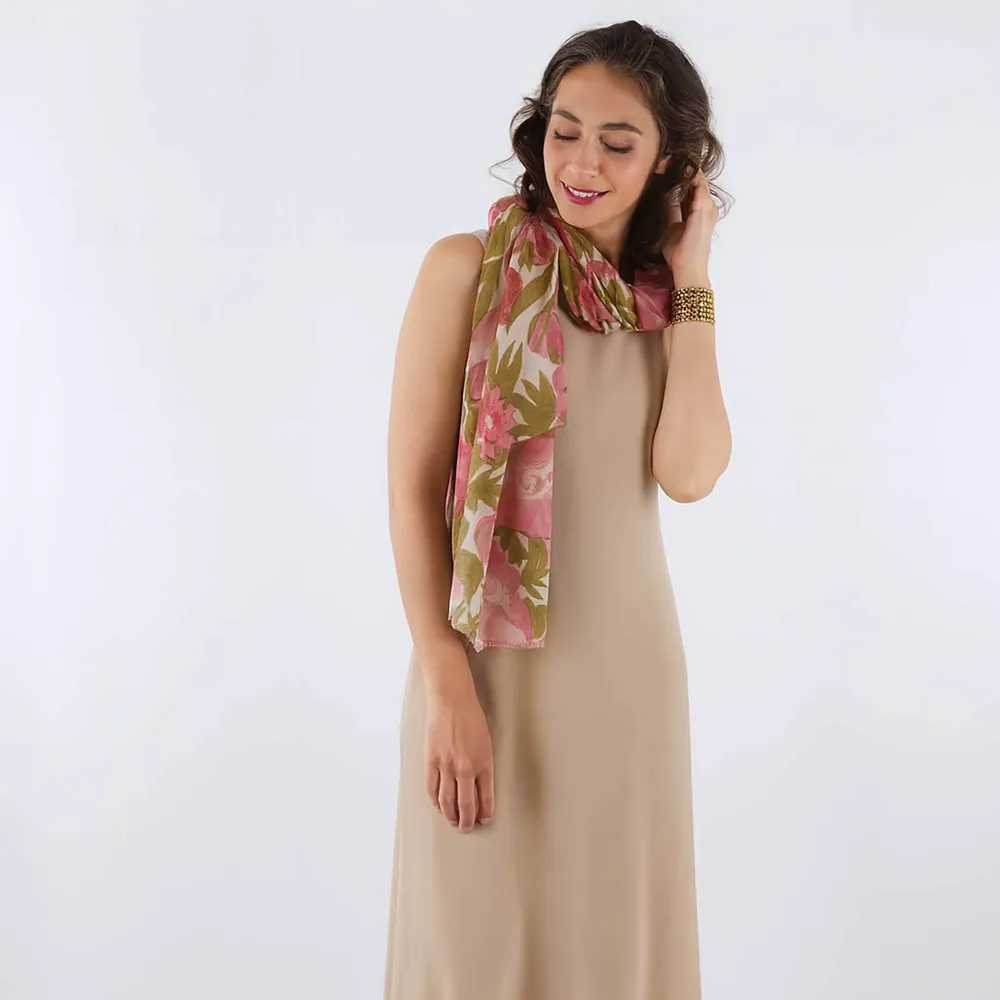 Icelandic Poppies Pink Featherweight Scarf