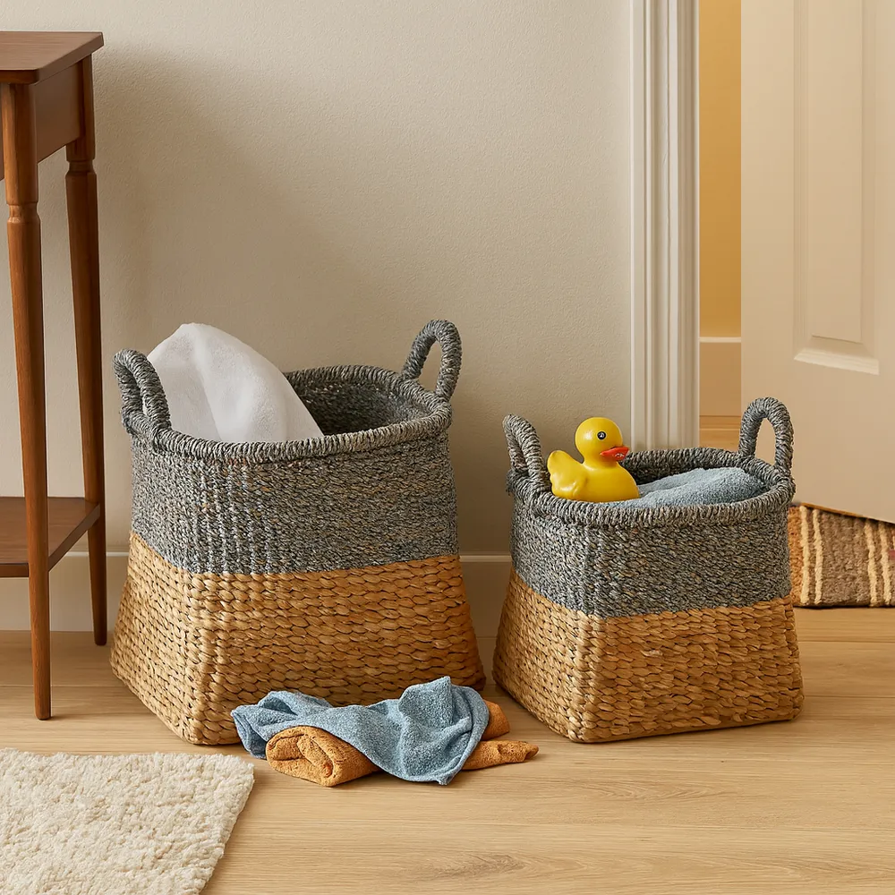 CANNONLAKE SET OF 2 TAN BASKETS 19 (IN)