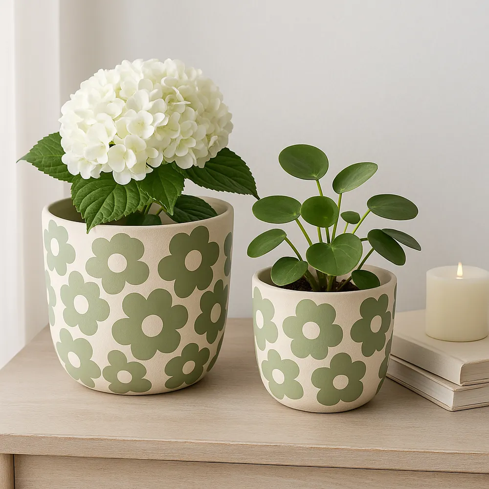 AXELGROVE SET OF 2 GREEN PLANTER 8 (IN)