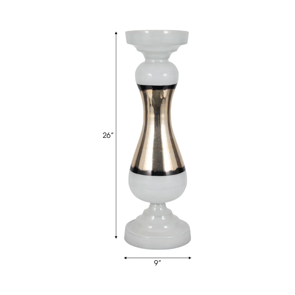 AIDENFIELD WHITE CANDLE HOLDER 26 (IN)