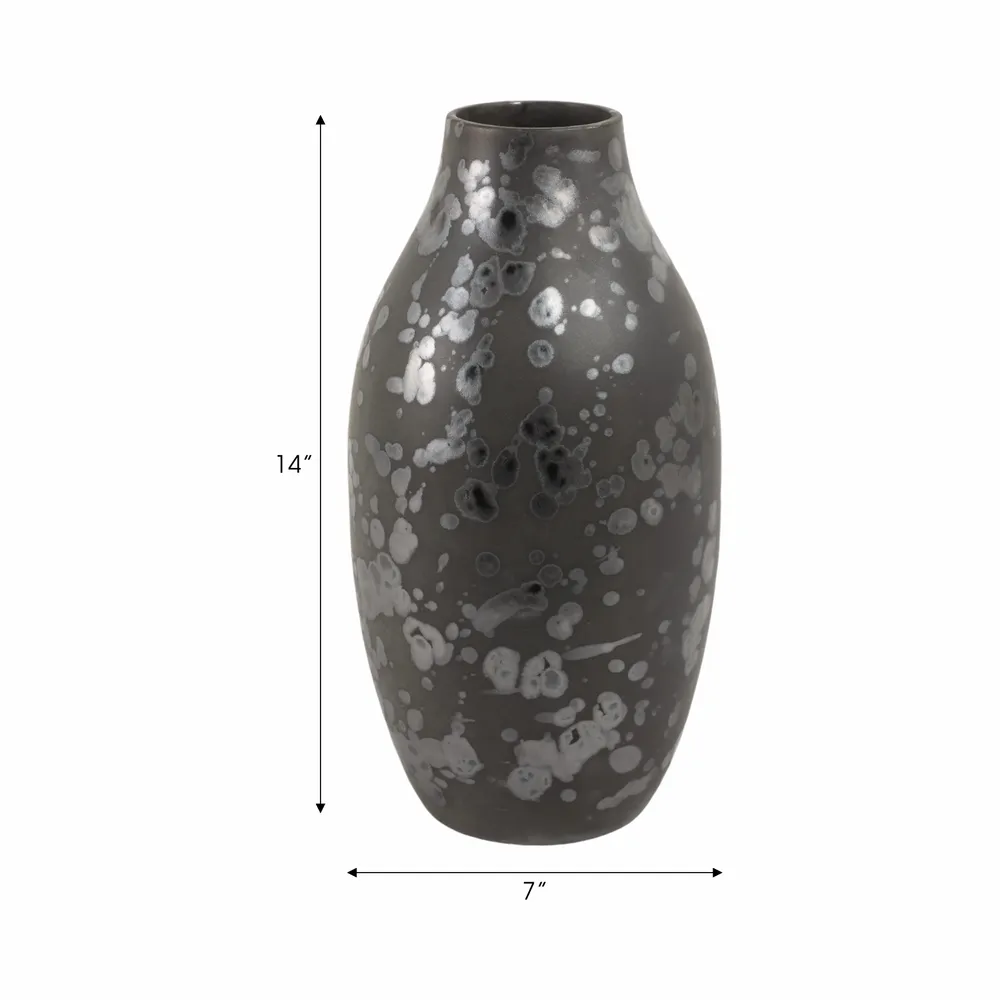 BURGESSLEY BLACK VASE 14 (IN)