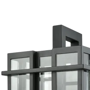 Glass Tower 18'' High 1-Light Outdoor Sconce - Matte Black 3