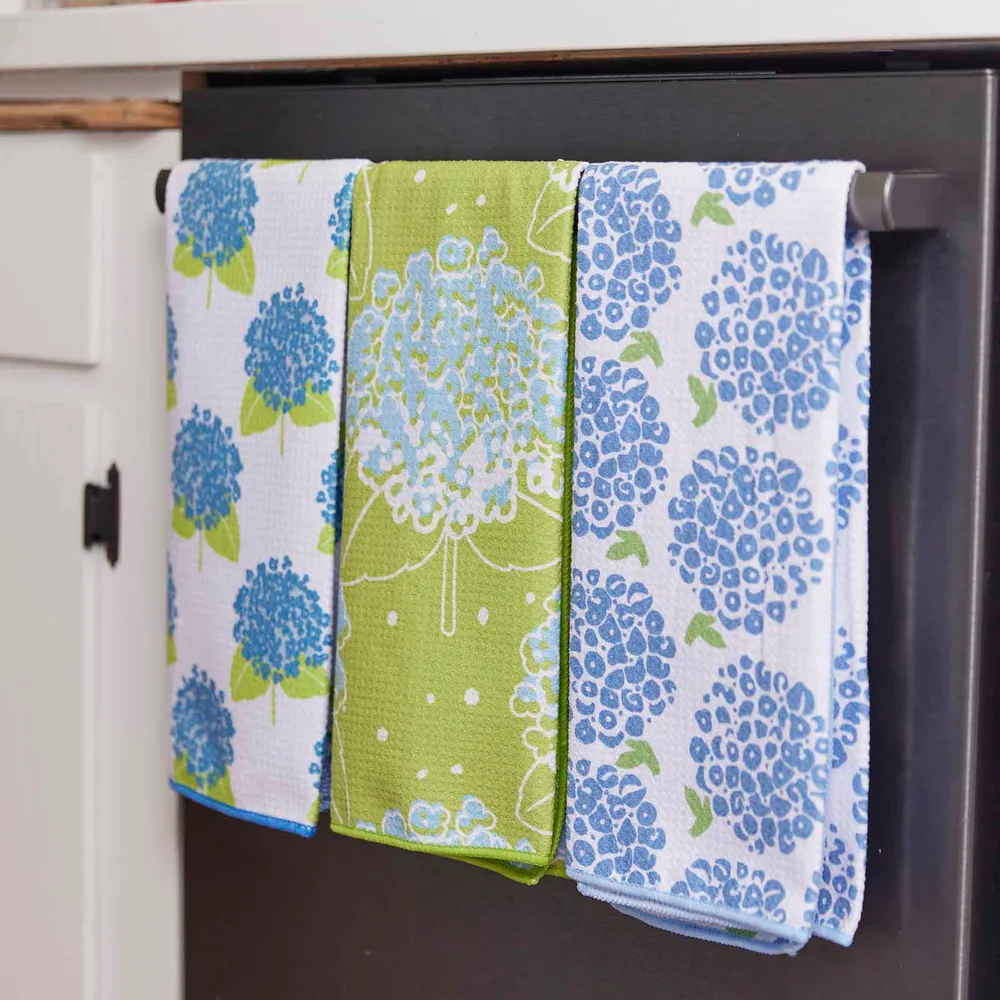 Hydrangea White Eco Kitchen Tea Towel