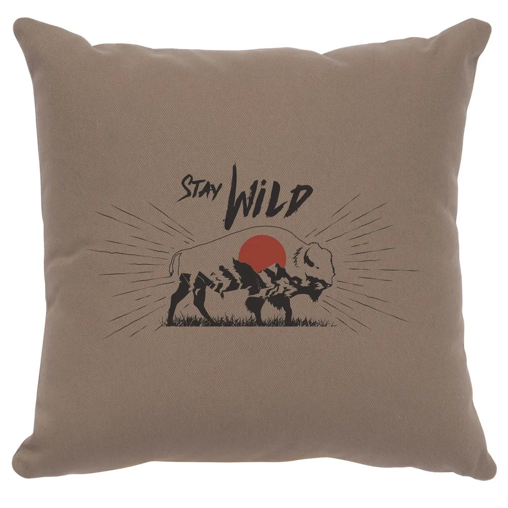 Image Pillow - Stay Wild - Cotton Taupe