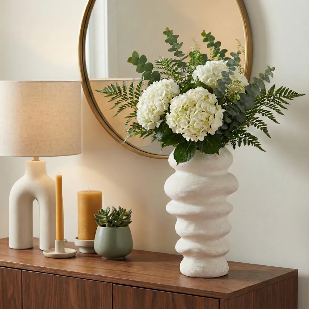 DUTTONMORE WHITE VASE 16 (IN)