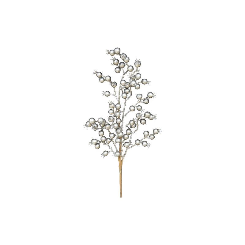 27" Metallic Berry Spray - Silver