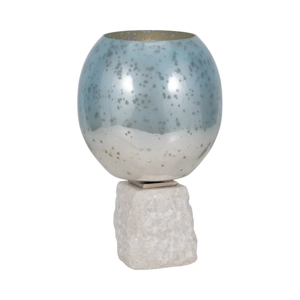 BRAEHAM BLUE CANDLE HOLDER 13 (IN)