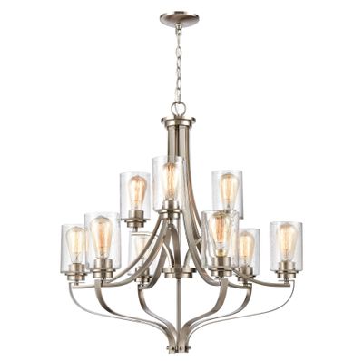 Market Square 29'' Wide 9-Light Chandelier - Brushed Nickel