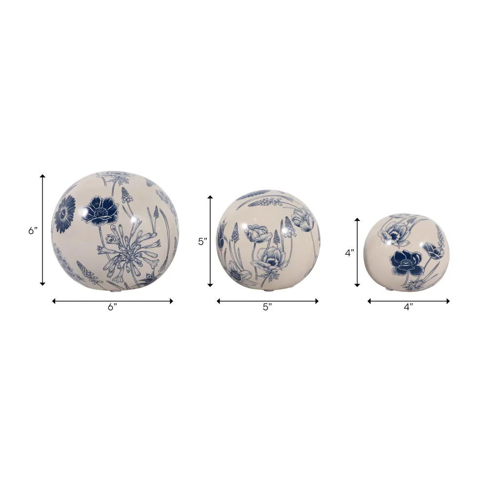 TESSWIND SET OF 3 BLUE ORBS 6 (IN)