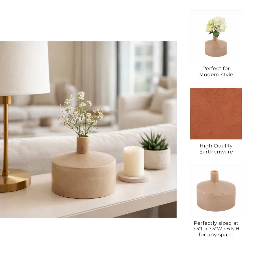 ROCKMILL BROWN VASE 7 (IN)