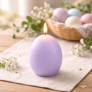 Lavender Egg Shaped 3D Flame LED Candle 3x3.5in 1