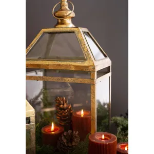 Set of 2 Antique Gold Christmas Lanterns 2