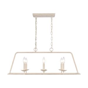 Joanie 34'' Wide 6-Light Linear Chandelier - Antique White 1