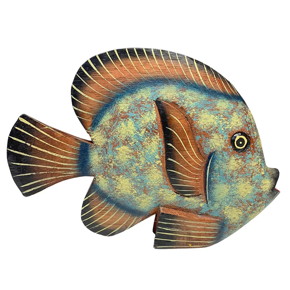 8" WHITE FISH WITH BLUE AND ORANGE FINS