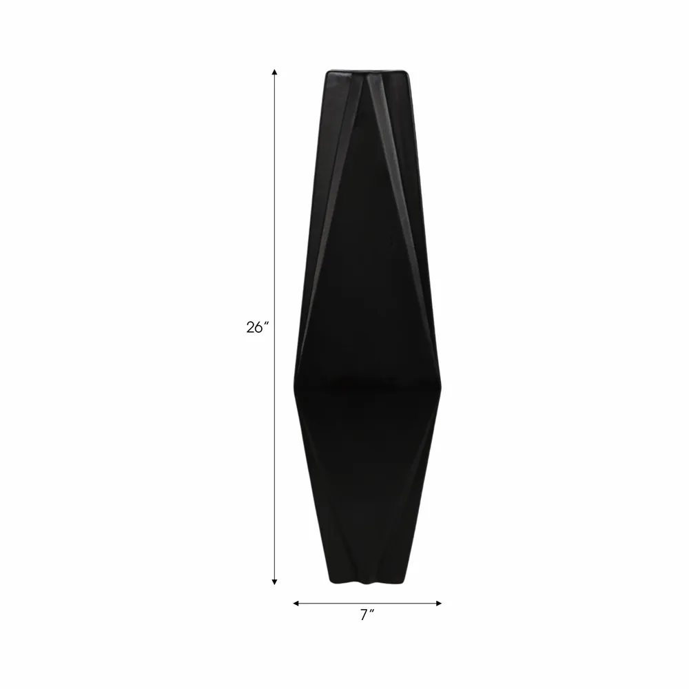 TARASIDE BLACK VASE 26 (IN)
