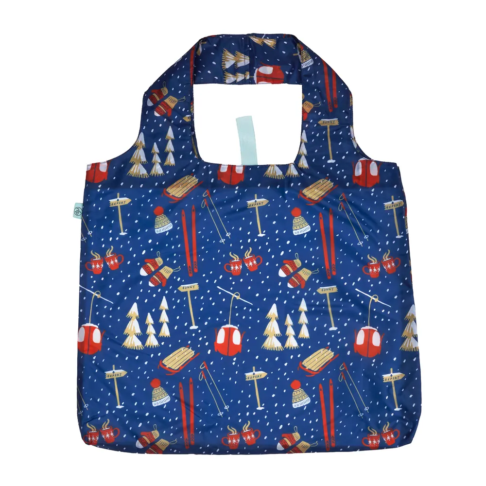 Nordic Ski Navy blu Reusable Shopping Bag