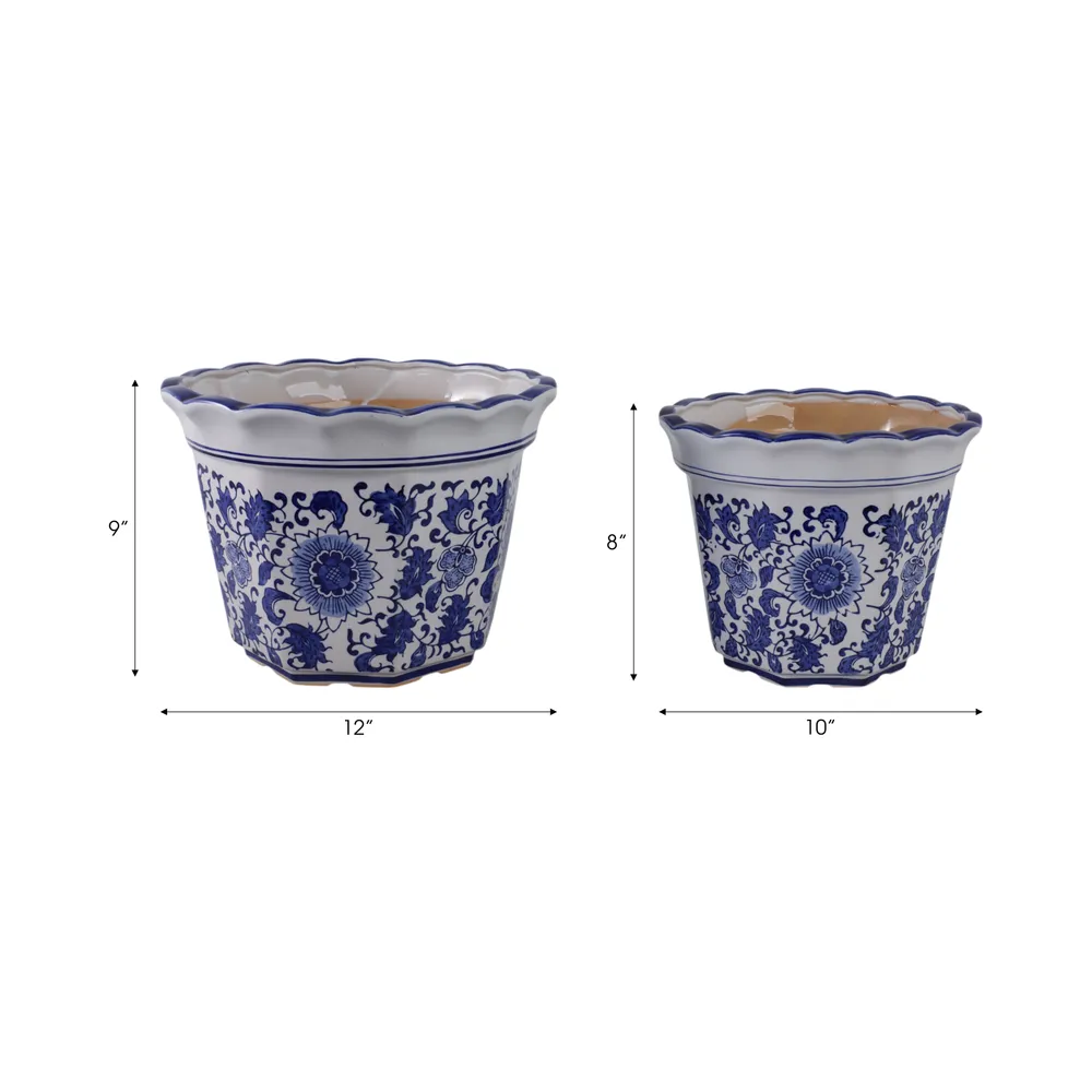 ENOCHFIELD SET OF 2 BLUE PLANTER 9 (IN)