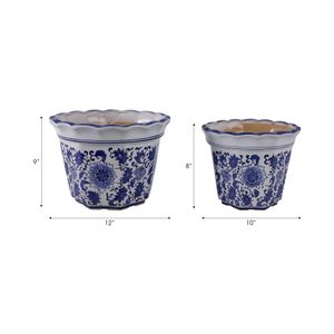 ENOCHFIELD SET OF 2 BLUE PLANTER 9 (IN) 10