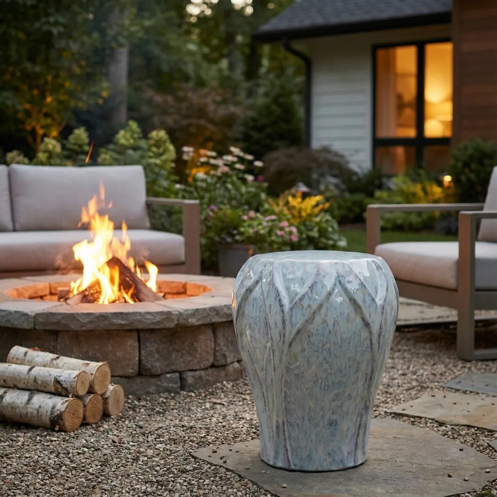 JASPERRUN IVORY GARDEN STOOL 18 (IN)