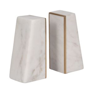PARKWORTH SET OF 2 WHITE BOOKENDS 6 (IN) 4