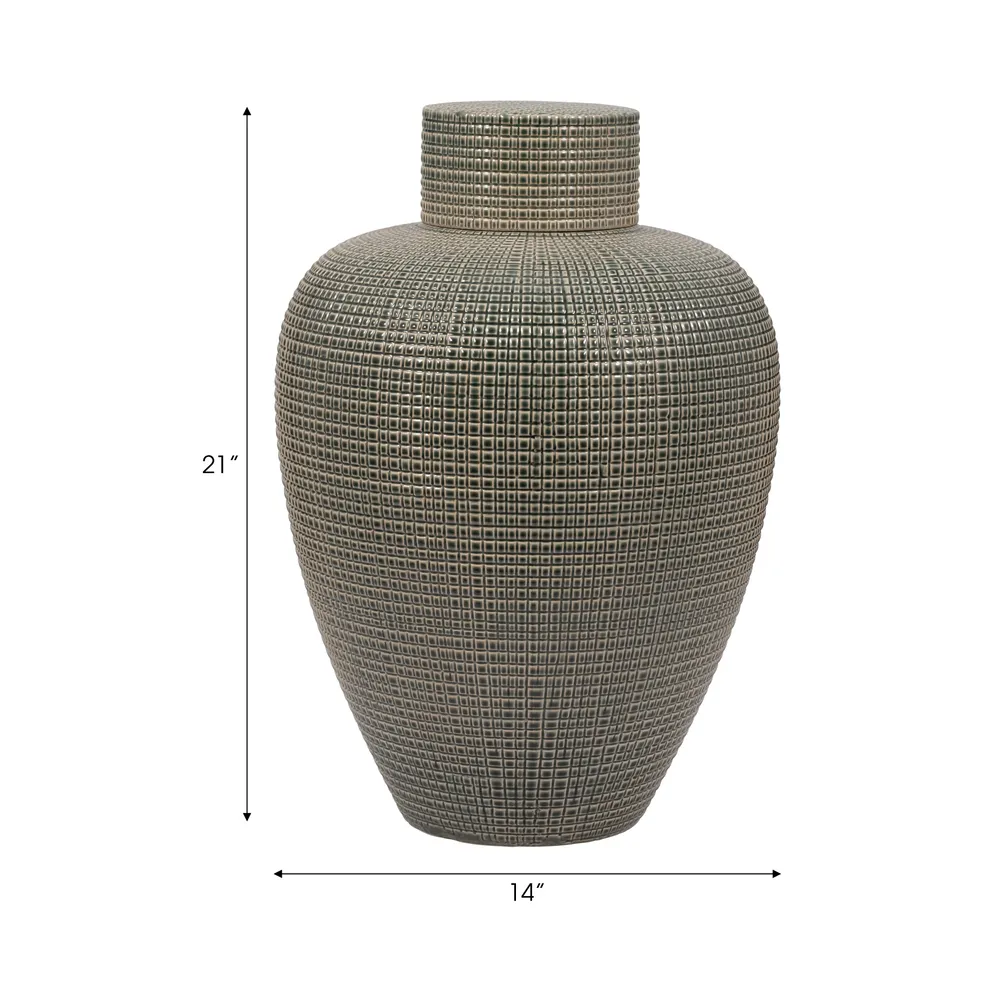 ELTONRIDGE GREEN VASE 21 (IN)