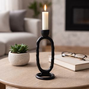 SHELTONRUN BLACK CANDLE HOLDER 8 (IN) 11