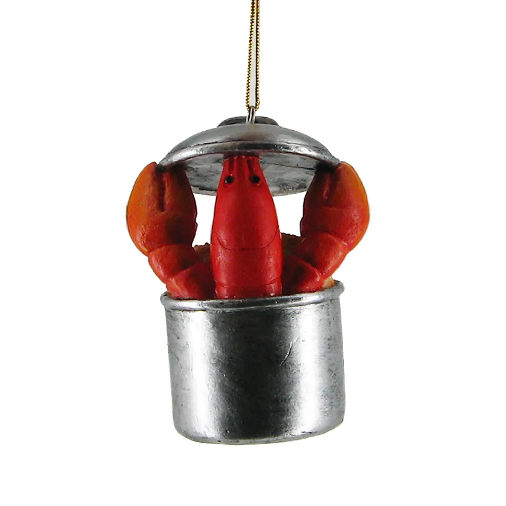 3" LOBSTER POT CHRISTMAS ORNAMENT