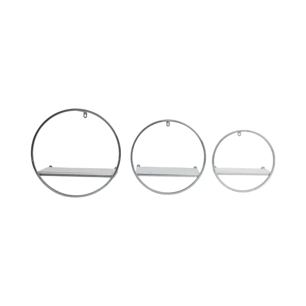 GAIGESTONE SET OF 3 SILVER WALL SHELF 8 (IN)