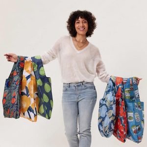 Chrysanthemum blu Reusable Shopping Bag 7