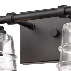 Pulsate 13'' Wide 2-Light Vanity Light - Matte Black 5
