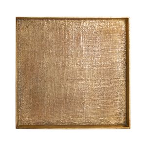 Square Linen Texture Tray - Set of 2 Brass 5