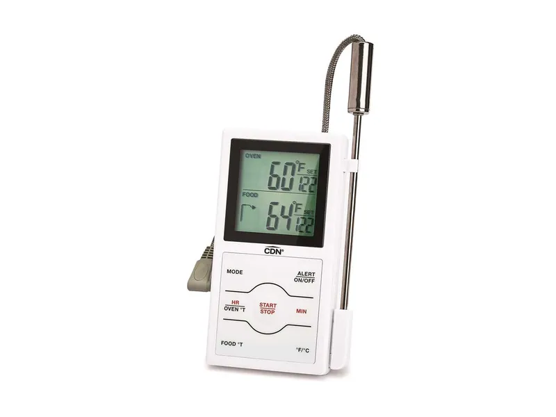 CDN Thermometer/Timer Digital, Dual Sensing Probe White 1