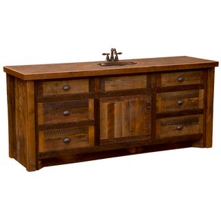 Barnwood Vanity - 6-foot - Barnwood Edged Laminate Top - Sink Center