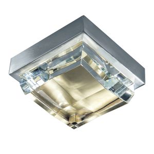 Crystal 6.5'' Wide Integrated LED Flush Mount - Brushed Nickel/Satin Brass 1