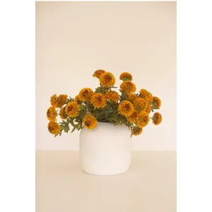 Bundle of 7 Artificial Mustard Ball Dahlias 6