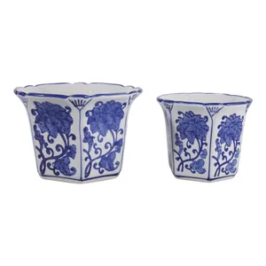 GREERWELL SET OF 2 BLUE PLANTER 6 (IN) 4