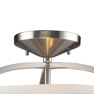 Elysburg 16'' Wide 2-Light Semi Flush Mount - Satin Nickel 3