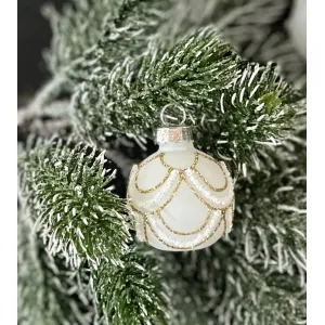 Mini Vanilla Drop Ornaments 2in Set of 6 1