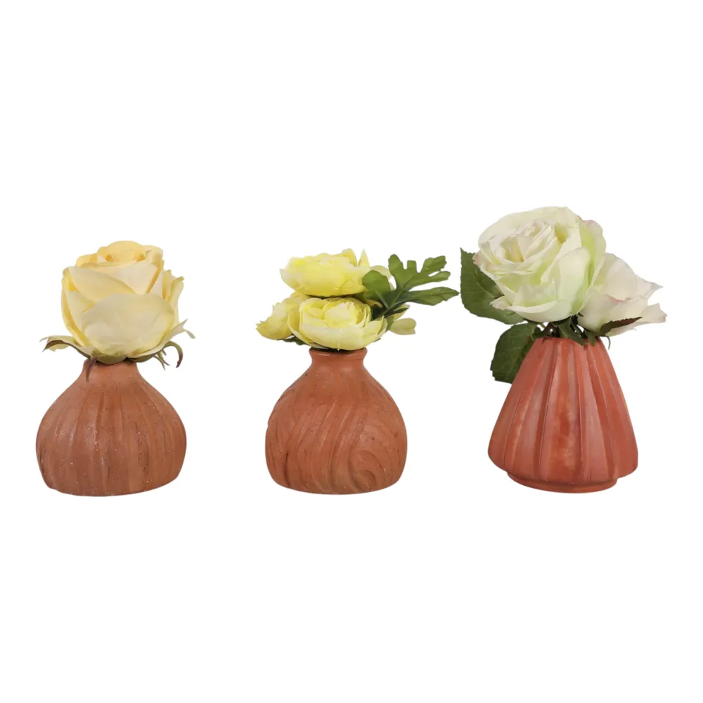 AVASHAW SET OF 3 RED VASES 5 (IN)