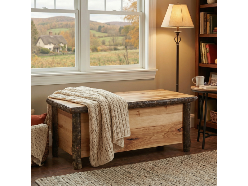 Hickory Log Blanket Chest - Slate 1