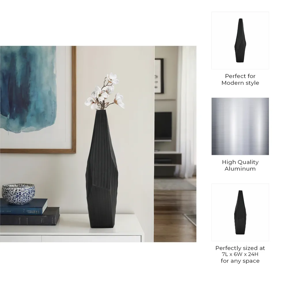 CRANEHAM BLACK VASE 24 (IN)