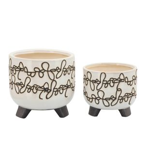 MASONLEY SET OF 2 IVORY PLANTER 7 (IN) 1