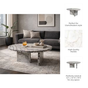 CIARANGROVE IVORY COFFEE TABLE 18 (IN) 11