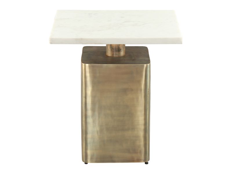 Nyra Side Table White & Brass 3