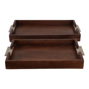 NEWTONSHAW SET OF 2 BROWN TRAY 3 (IN) 1