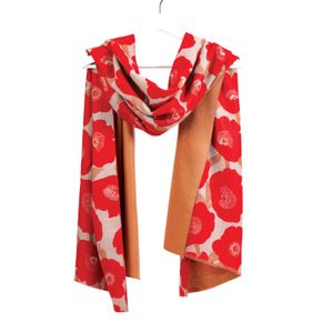 Poppies Red Reversible Wrap Scarf 3